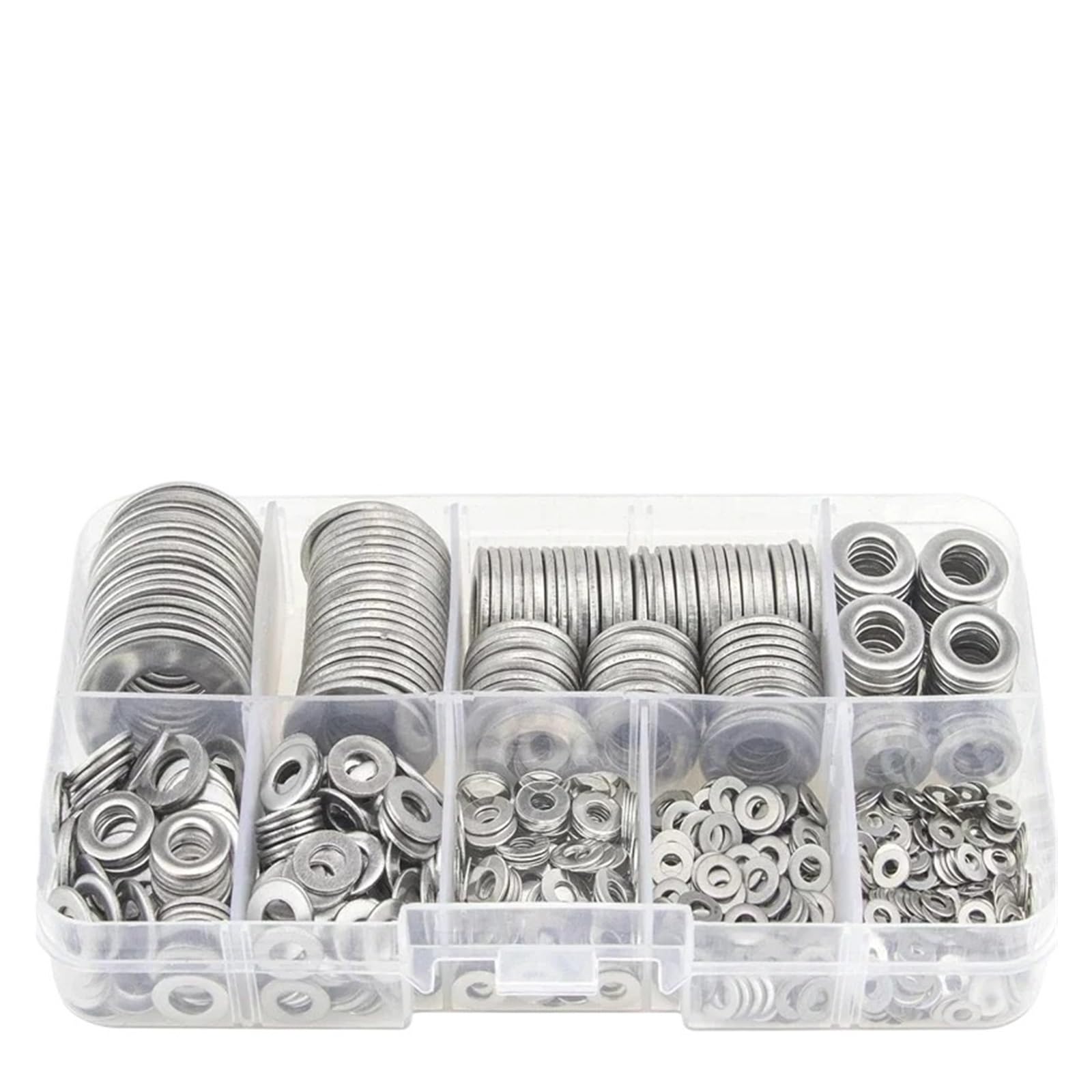 Edelstahl Beilagscheiben 180/360/580/1160-teiliges 304-Edelstahl-Unterlegscheiben-Set, M2-M12 for Heimdekoration, Fabrikreparatur, Küchen, Geschäfte und mehr(1160pcs with box)