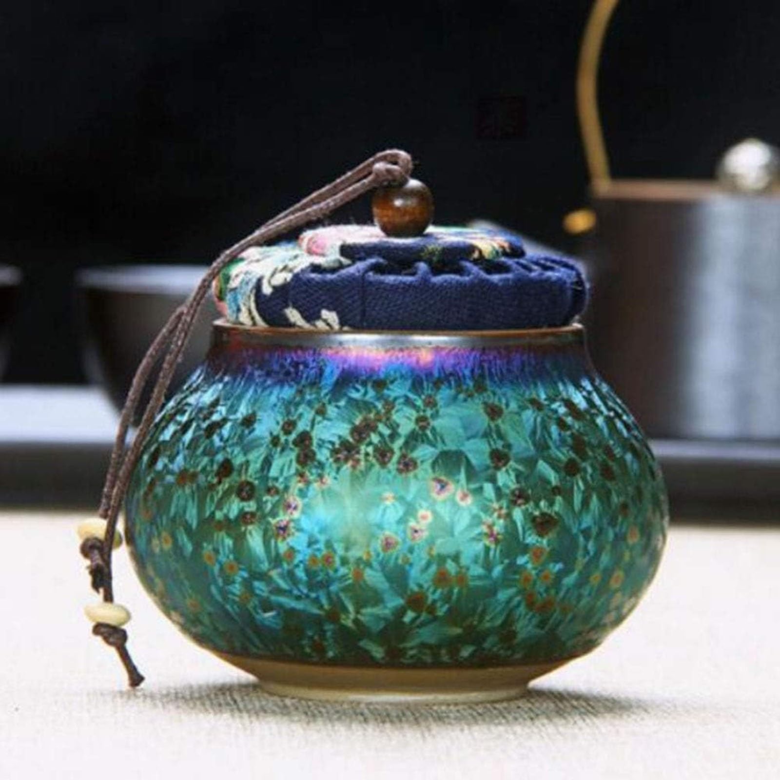 Urny kremacyjne pogrzebowe dla małych dorosłych prochów i pomnik - ręcznie malowany ceramiczny zamknięty słoik - ceramiczny popiół pogrzebowy pogrzebowy pogrzebowy, dla małych zwierząt, ptaków,