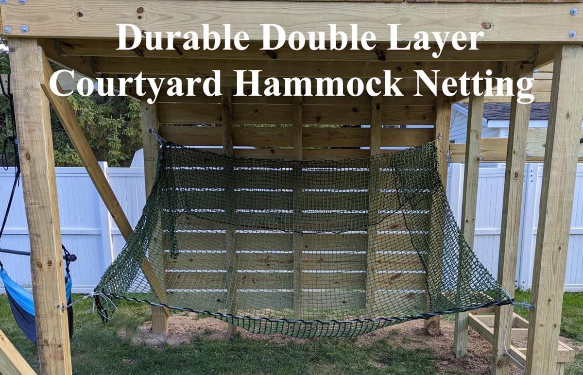 Double Layer Safety Netting, Kids Climbing Game Protection Net for Backyard Playground, Suspension Bridge Fence Net, Children's Bedroom Patio Hammock Net(Size:6.5x9.8FT(2x3M),Color:Black)