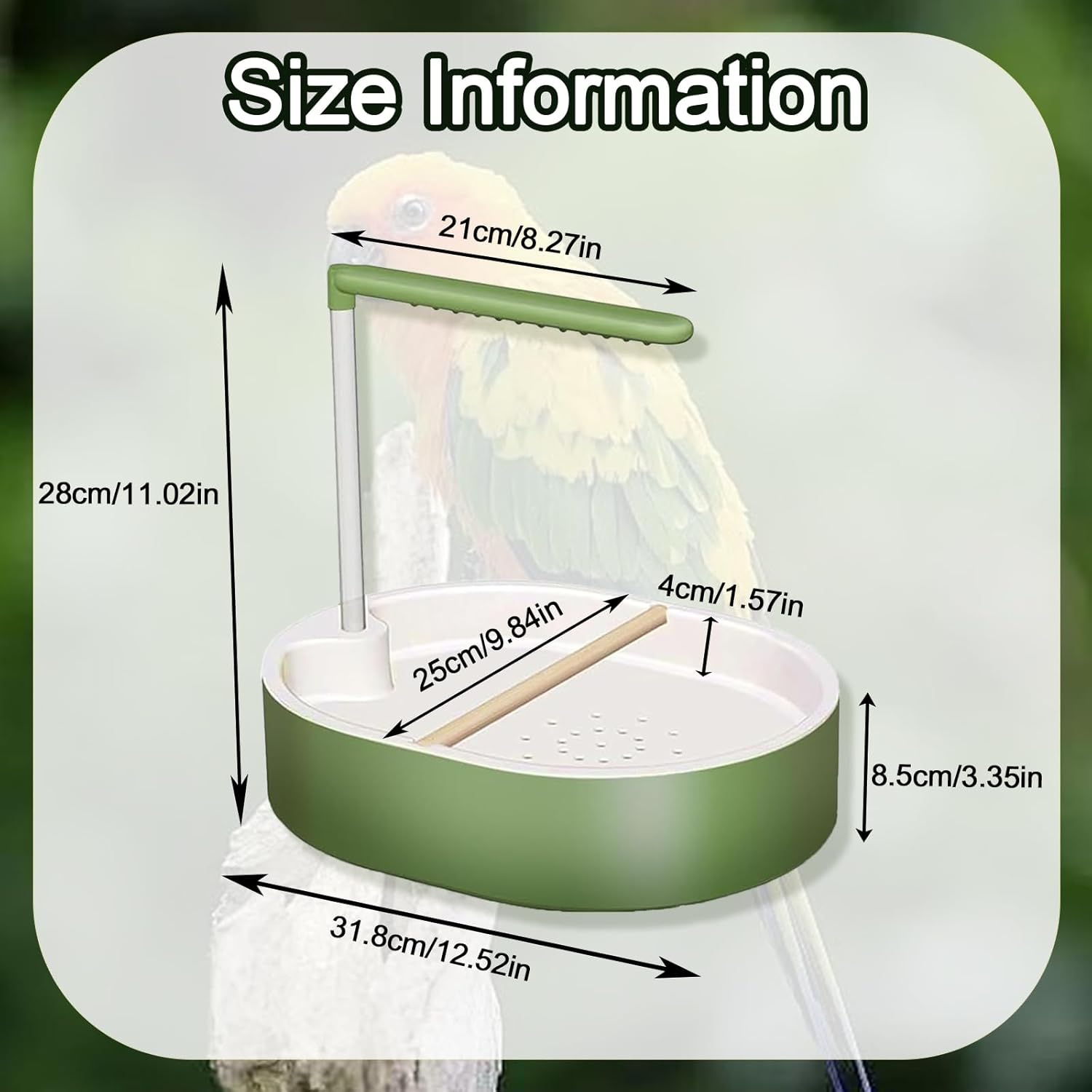 Parrot Shower, Automatic Parakeet Bird Bath with Pump, Large Bird Shower Fountain, Bird Bath for Parakeets for Pet Birds, Conure, Cockatoo, Budgie, Lovebird, Finches