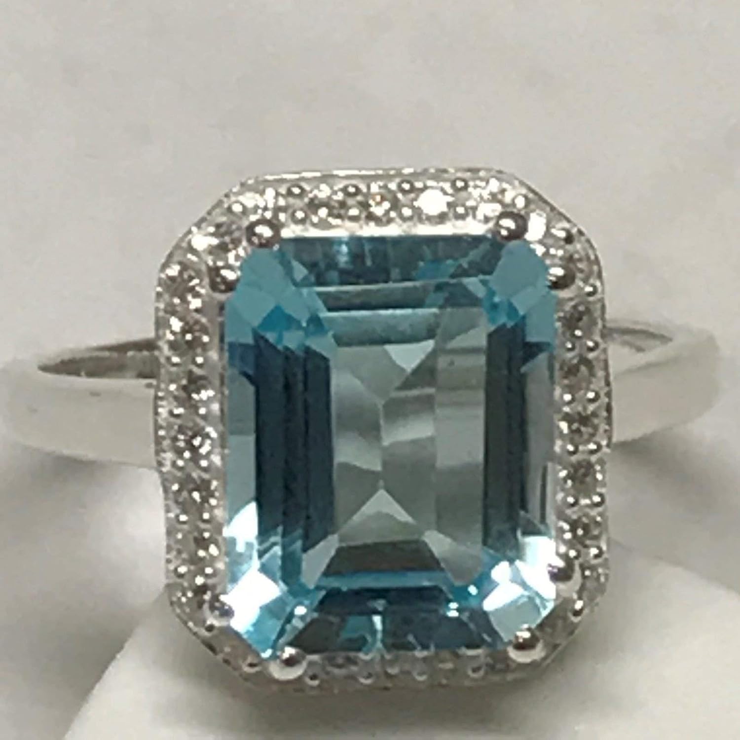 Natural 2.5ct Blue Topaz 925 Solid Sterling Silver Engagement Ring Size 7, 8, 9 - Image 4