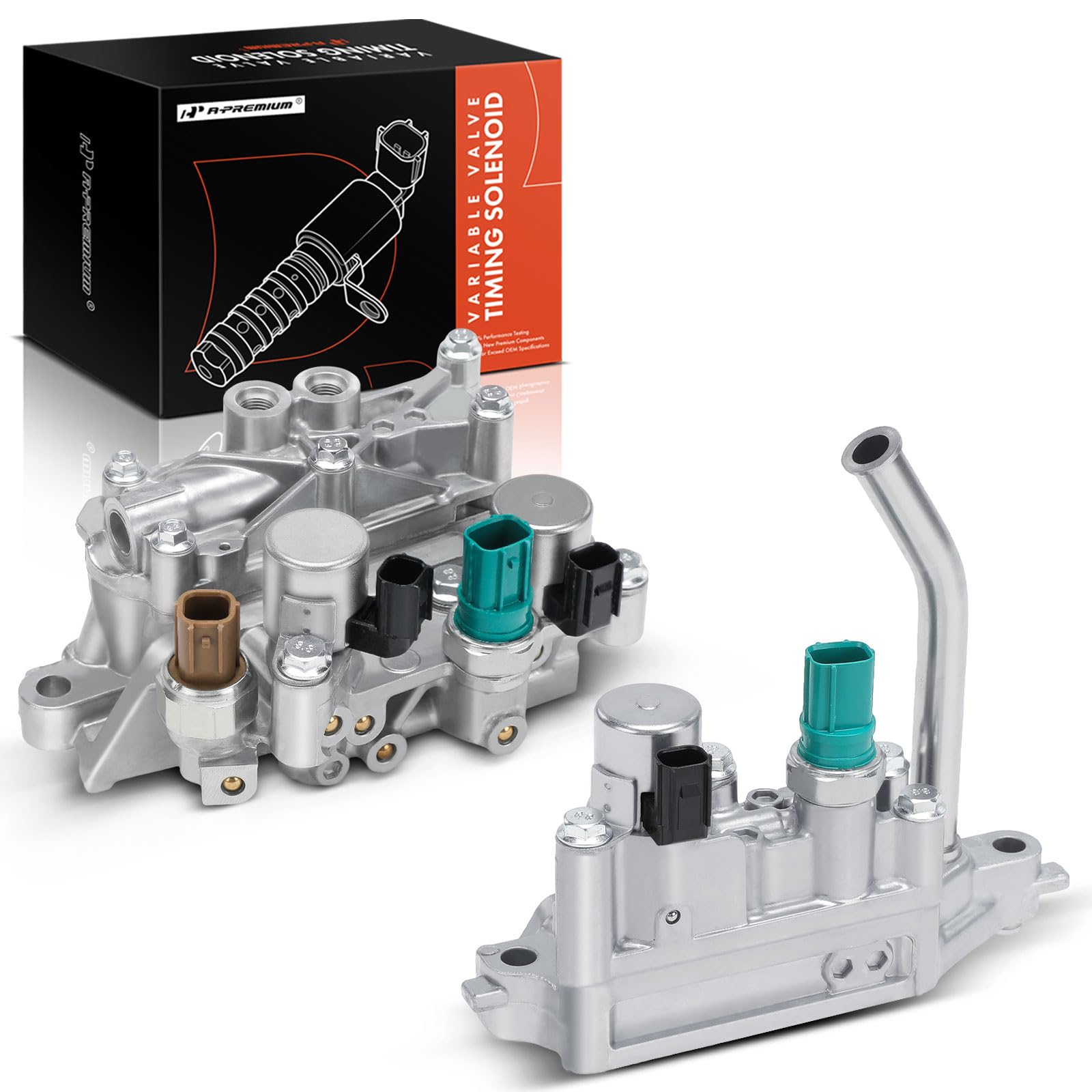 A-Premium 2-PC Engine Variable Valve Timing (VVT) Solenoid Compatible with Honda Odyssey 2018-2020, Passport 2019-2020 & Acura MDX 2014-2020, 3.5L
