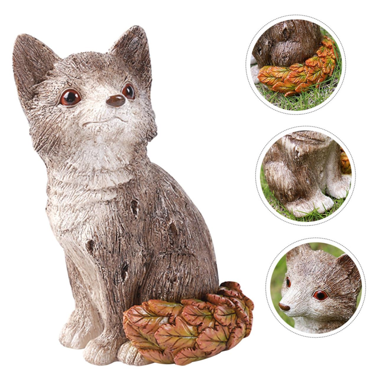 Anneome Gartenfigur und Lebendigem Design Fuchs aus Synthetischem Harz Handgefertigte mit Detaillierter Textur für Draußen im Garten oder Hof