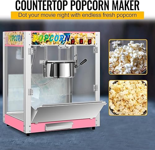 Miniatura 8 de Commercial Popcorn Machine, 8 Oz Kettle, 850 W Countertop Popcorn Maker for 48 Cups per Batch, Theater Style Popper with 3-Switch Control Steel