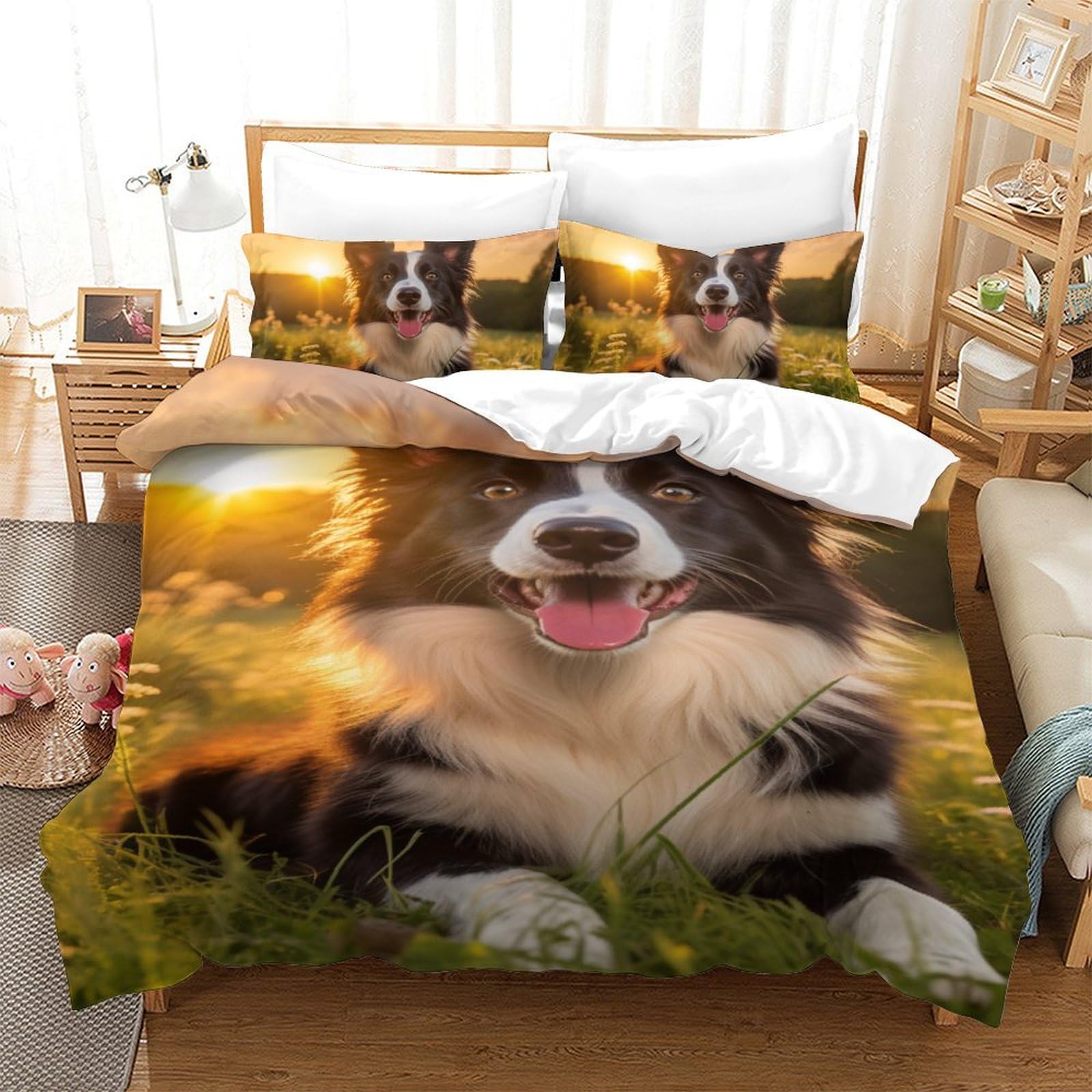 Parure de lit pour chambre d'adolescent en microfibre douce lit simple