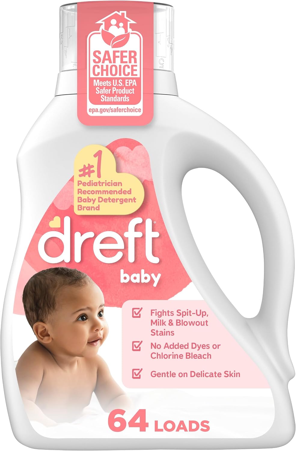 Dreft Baby Liquid Laundry Detergent, Fights Stains, Removes Odors, 64 loads, 84 fl oz