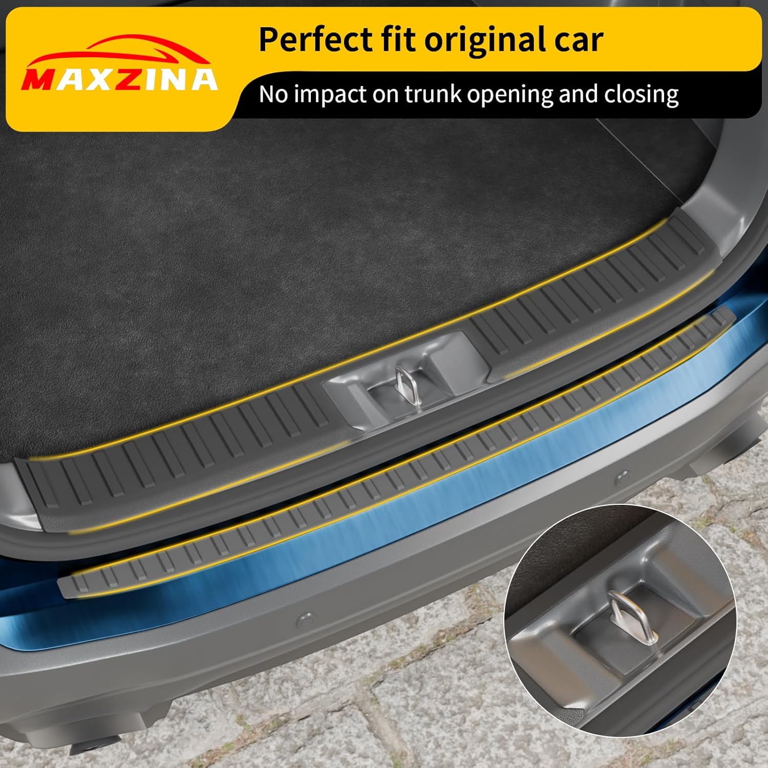 Rear Bumper Protector Compatible with 2023-2025 2026 Honda Pilot TPE Rear Bumper Guard Protection Anti-Scratch Internal & External Trunk Sill Cover for 2024 Pilot Accessories