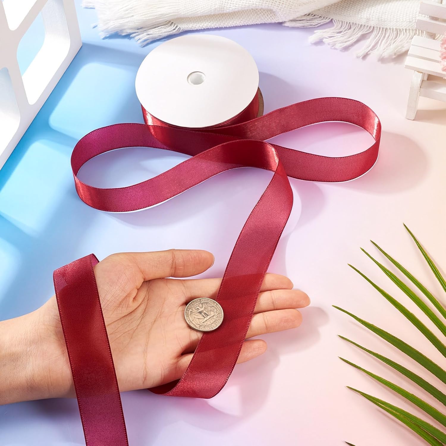 Cinta para Regalos Cintas de 100 Yardas, Cinta para Envolver Regalos, Cintas Decorativas de Tul Transparente de 2,5 cm para Ramos de Flores, Regalos, Manualidades, Lazos, Fiestas, Bodas