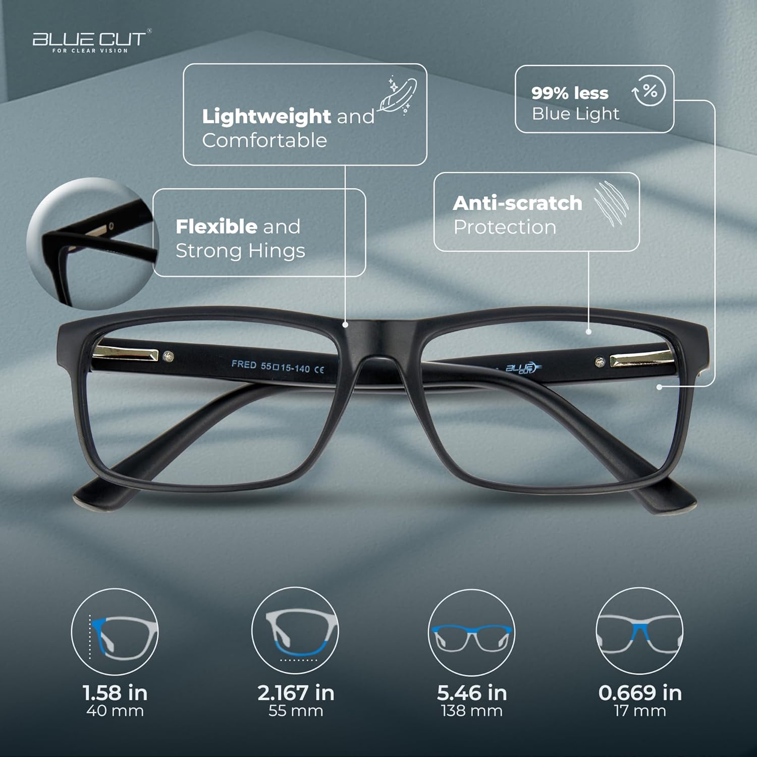 Blue Light Blocking Glasses For Men/Women Anti-Fatigue Computer Monitor Gaming Glasses Reduce Eye Strain Game Glasses - Image 3