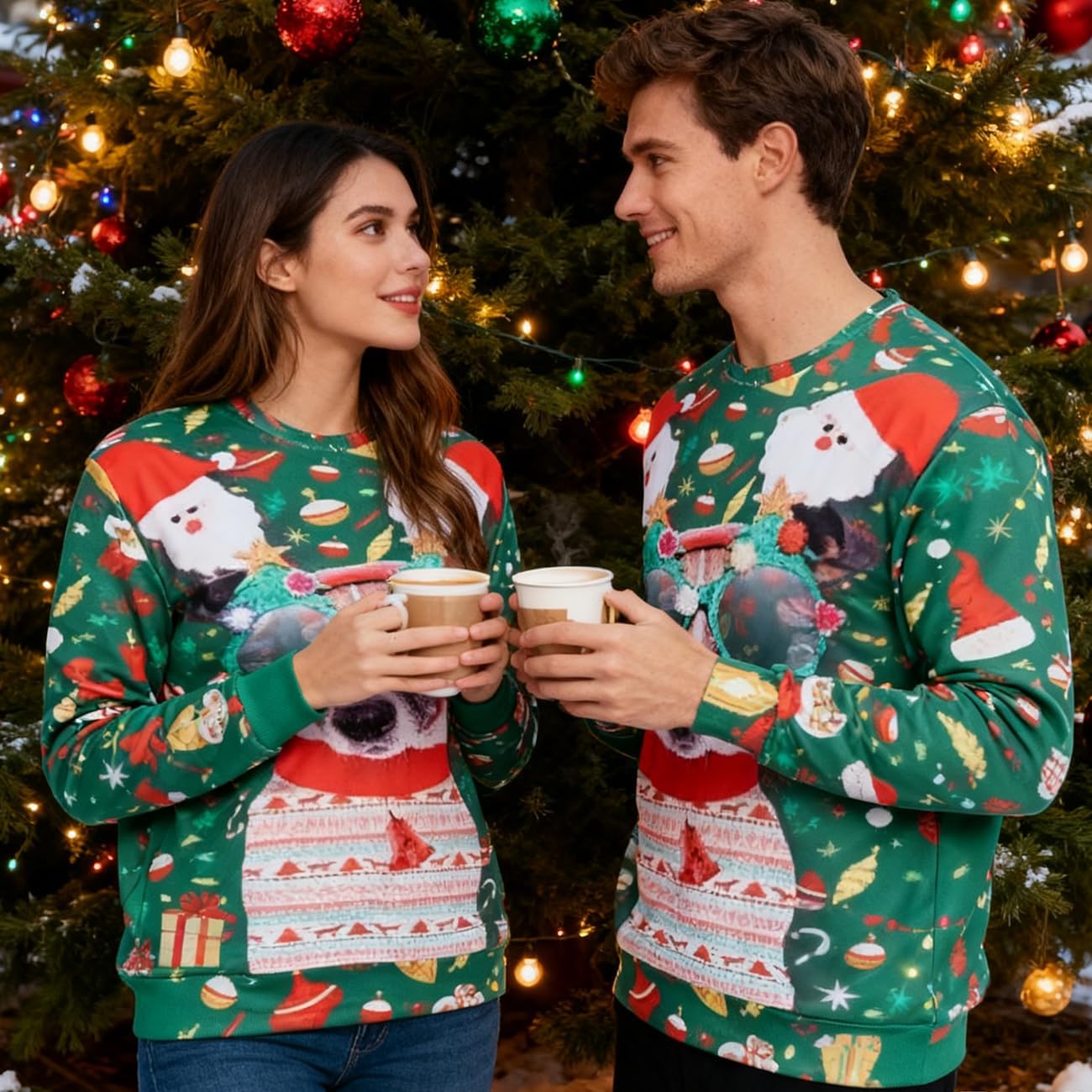 Idgreatim Unisex Ugly Christmas Crewneck Sweatshirt Novelty 3D Graphic Long Sleeve Sweater Shirt - Image 3