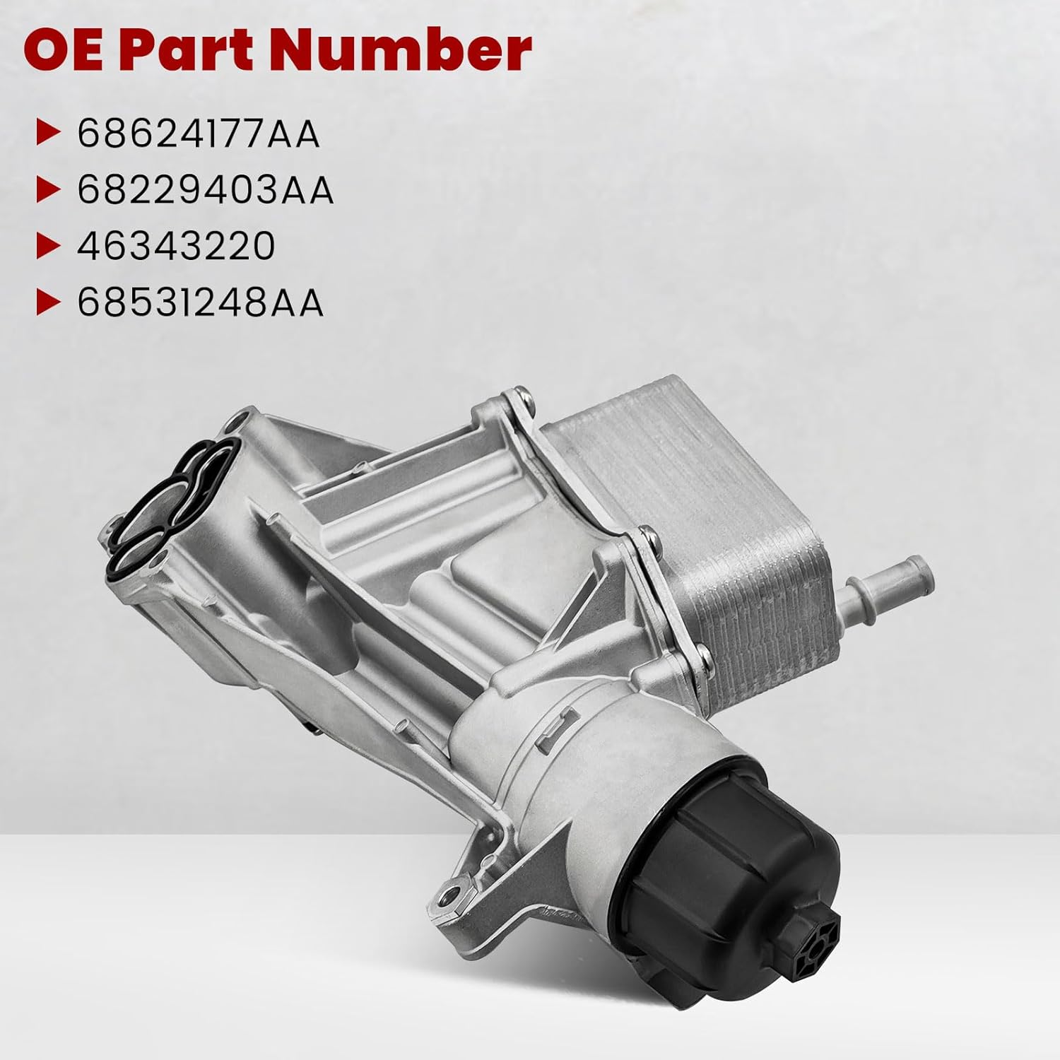 68624177AA Aluminum Engine Oil Filter Housing Compatible with Ram 1500 3.0L V6 diesel 2014-2019 68229403AA 68531248AA 46343220 Engine Oil Cooler Filter Housing