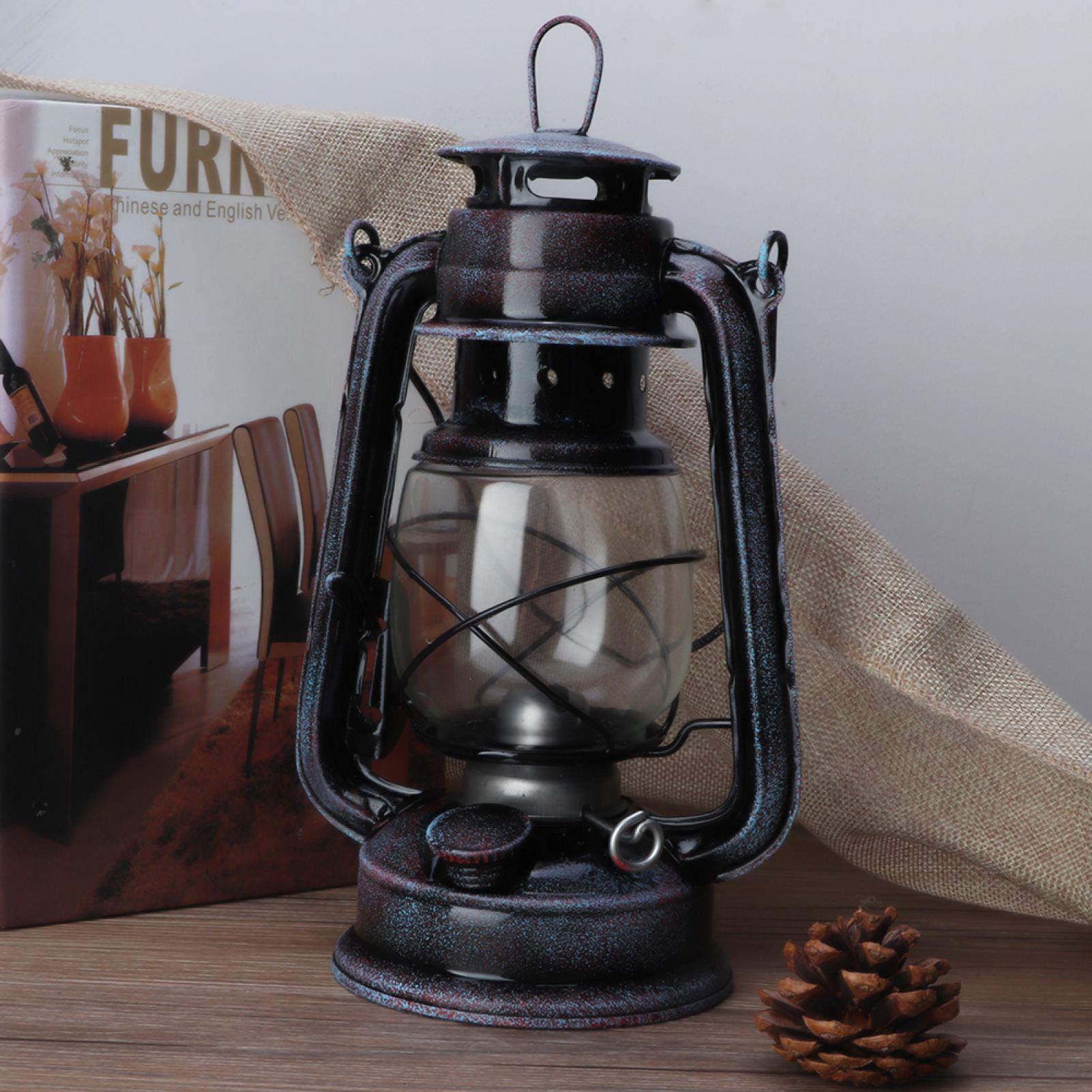 MAGT Lampada a Petrolio al Cherosene, Lampada ad Olio Vetro Chiaro Lampada da Paraffina Vintage in Metallo Bruciatore a Cherosene Classico Retrò per Illuminazione da Campeggio MAGT Lampada a Petrolio al Cherosene, Lampada ad Olio Vetro Chiaro Lampada da Paraffina Vintage in Metallo Bruciatore a Cherosene Classico Retrò per Illuminazione da Campeggio