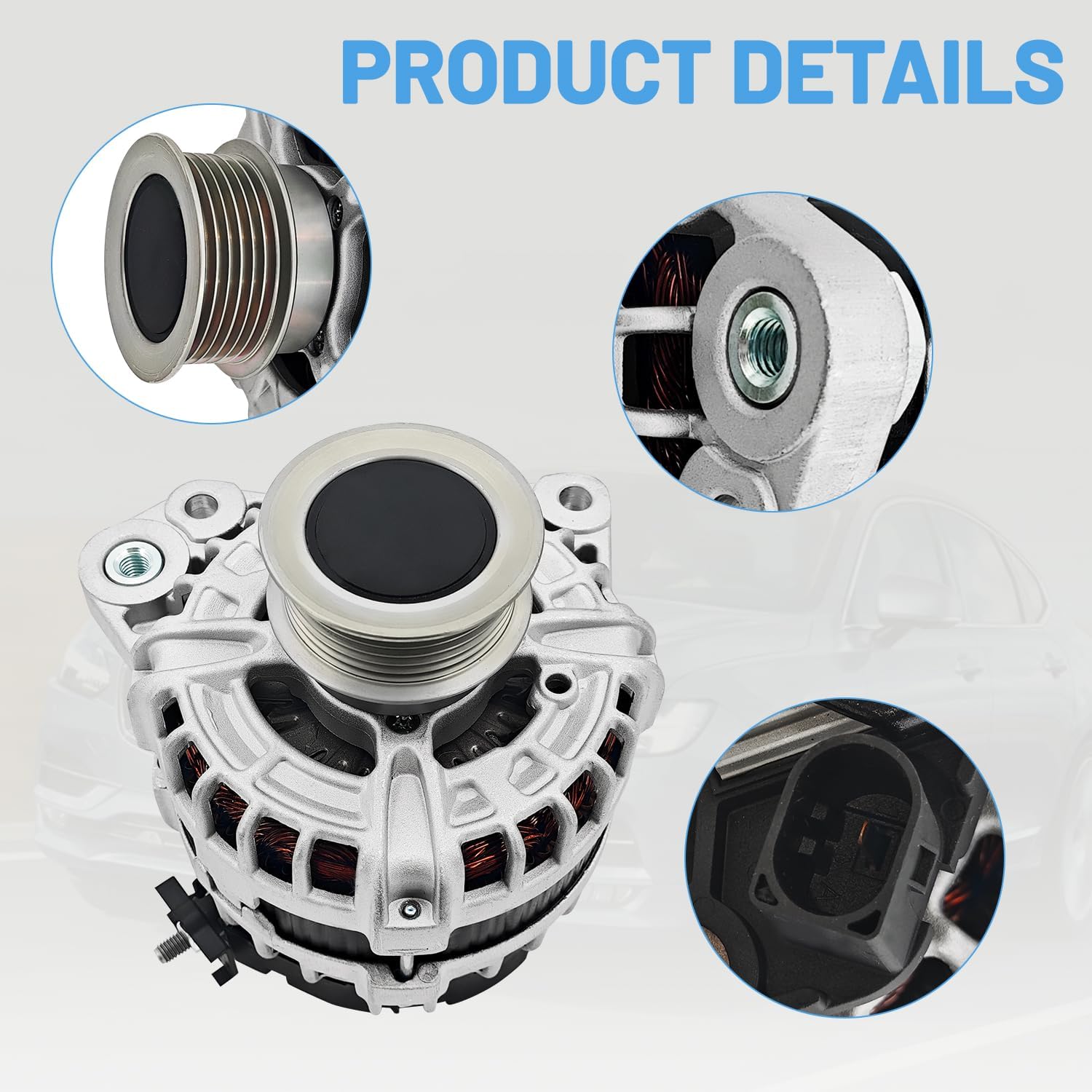 Alternator 215A 12V Compatible with Volvo S60 2016-2021 for XC90 2016-2022 XC70 2016 for Volvo S90 2017-2019 2.0L 0125812075 30644945