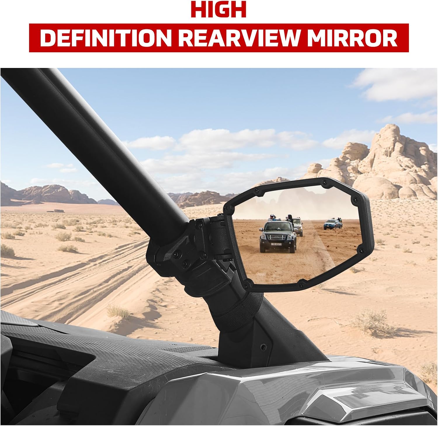 Aluminum UTV Side Mirrors Fits 1.75"-2" Roll Cage Bar, Adjustable Side Rear View Mirror for Polaris RZR 1000 XP Turbo Can-Am Maverick X3 Pioneer Talon Yamaha Rhino, for Kawasaki Mule Teryx