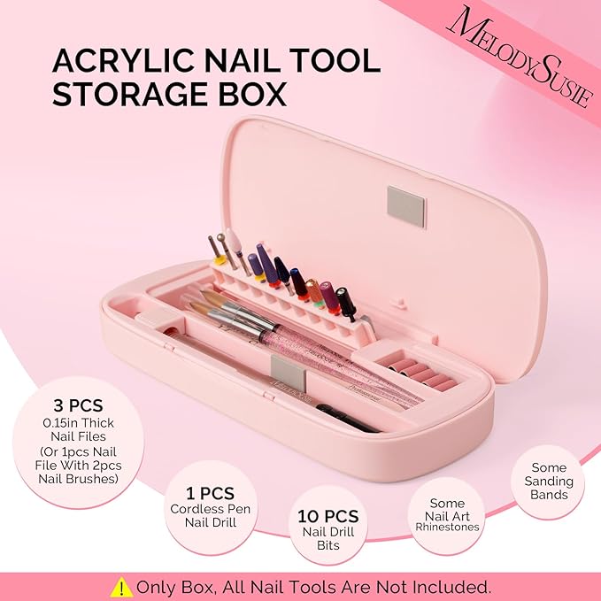 MelodySusie Caja Organizadora para Herramientas de Uñas Acrílicas miniatura 2