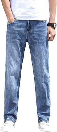 Fantasy Jeans Lungo Gamba Dritta No Slim Taglie Grandi Elasticizzato Cotone Uomo (60 IT Uomo, Denim Jeans - Foto 8