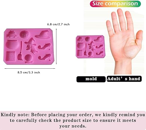 Miniatura 2 de EORTA Mini molde de fondant de Halloween de silicona, para calabaza, bruja, rana, decoración de pasteles, galletas, para cupcakes, chocolate,