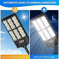 Vista 3 de Farolas solares para exteriores, luces LED solares de 20000 lm con control remoto, luces con sensor de movimiento, para exteriores, patio, garaje