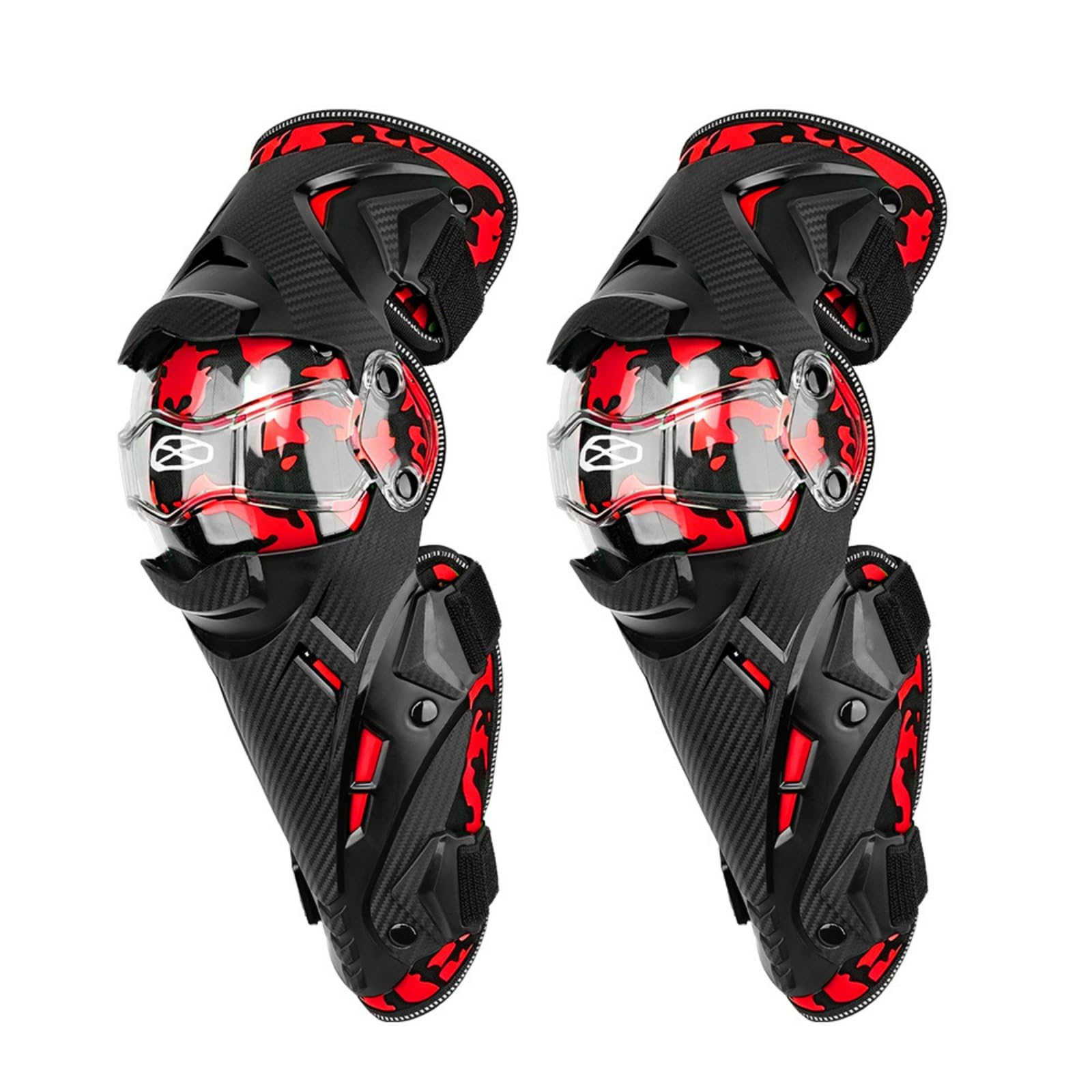 2 Piezas Rodilleras de Motocicleta Anticaídas Rodilleras de Motocross Uso en Multiestacional Protector Articulación Rígido para Hombres, Mujeres, Rojo, Talla Única