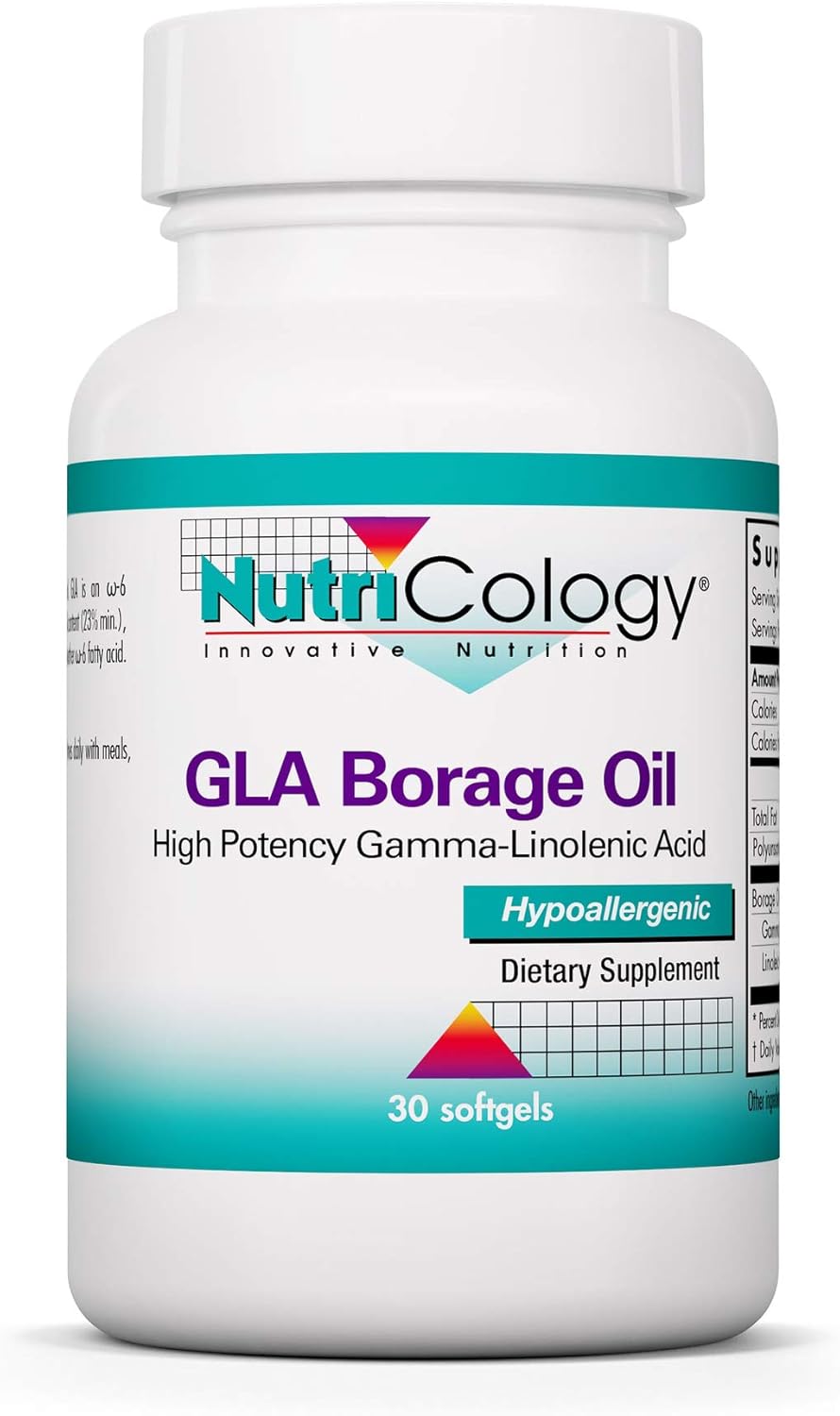 Nutricology GLA Borage Oil High Potency GammaLinolenic Acid, Omega6 30