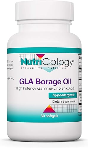 Nutricology GLA - Aceite de borraja - Ácido gamma-linolénico de alta potencia Omega-6 - 30 cápsulas blandas