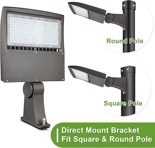Vista 3 de LED Flying Direct luz LED para la calle, estacionamientos, postes, áreas exteriores, 5000k, DLC UL (café), 150.00watts, 480.00 volts 150 W