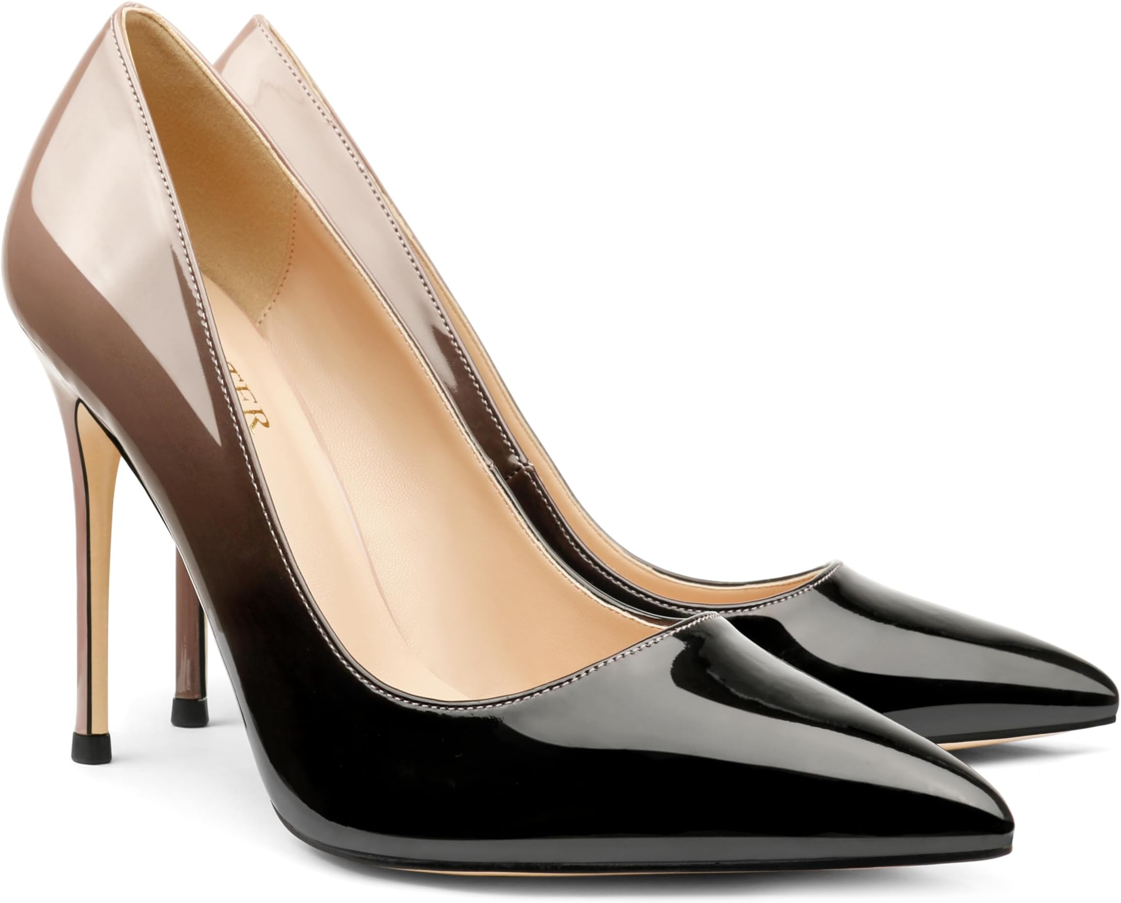 Women's 4 Inch Pumps Pointy Toe Wedding Dress Shoes Slip on Stiletto Pumps