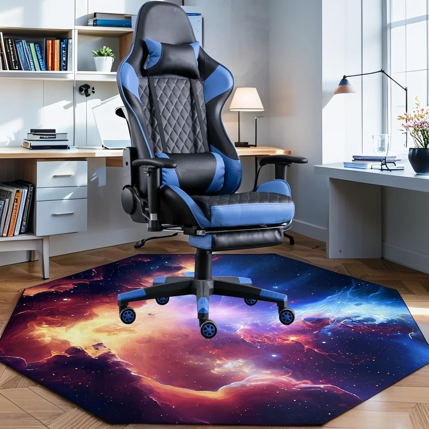 USTIDE Large Computer Gaming Chair Mat Nonslip Rubber Desk Chair Mat Noise Reducing Office Gaming Floor Mat