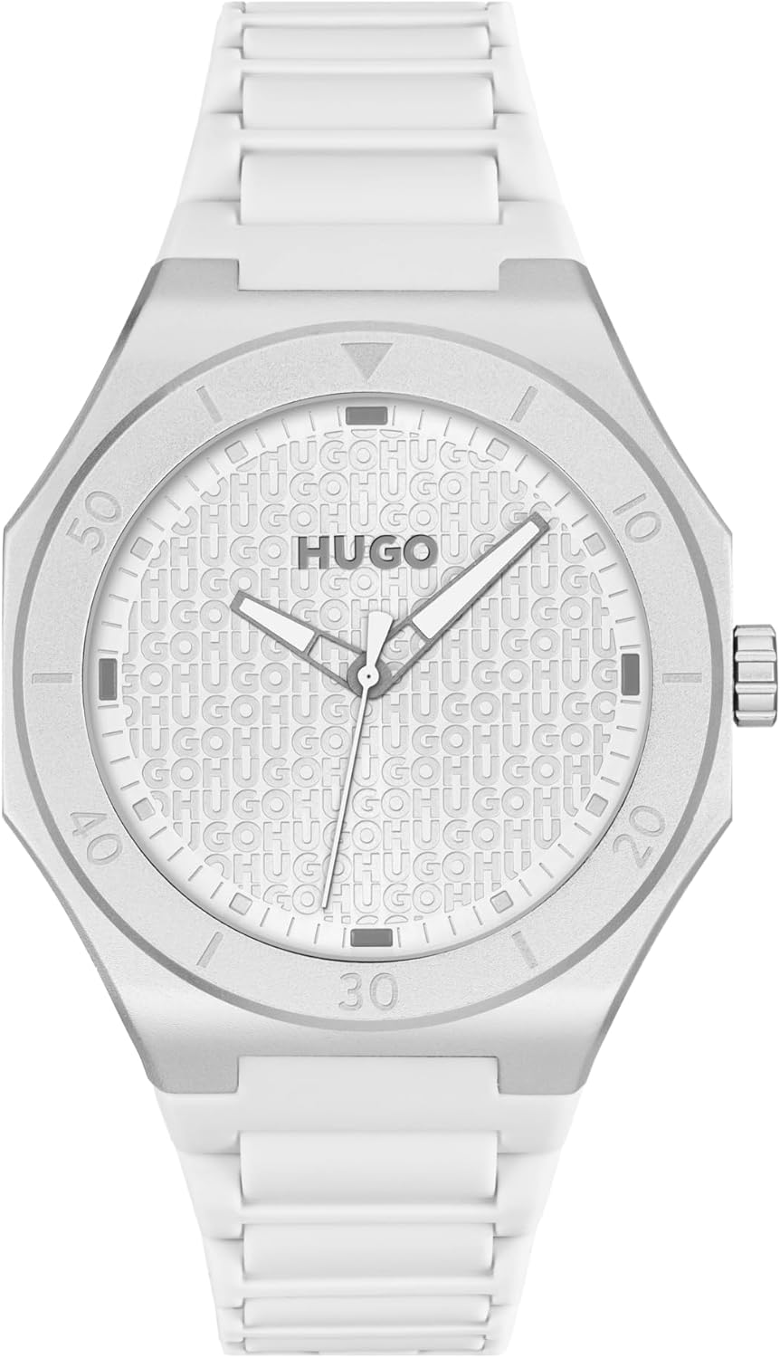 HUGO Men's #Grail Sport Watch – 44mm Stainless Steel Case, Multifunction Movement, Bold Design, Quartz Accuracy, Sporty and Dynamic Style - Gift for Him
