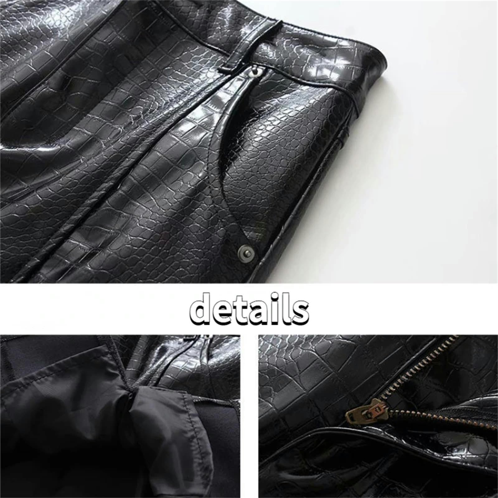 Gonna Lunga Donna Pu Gonne in Pelle Side-Slit Mini Vita Alta Nero Cool Streetwear Club Fashion Party-Nero-l