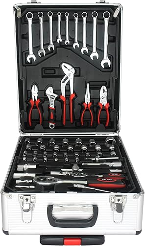 Miniatura 4 de Juego de herramientas de mano con caja de herramientas, kit de herramientas para el hogar y reparación de automóviles de 899 piezas, carro y ruedas