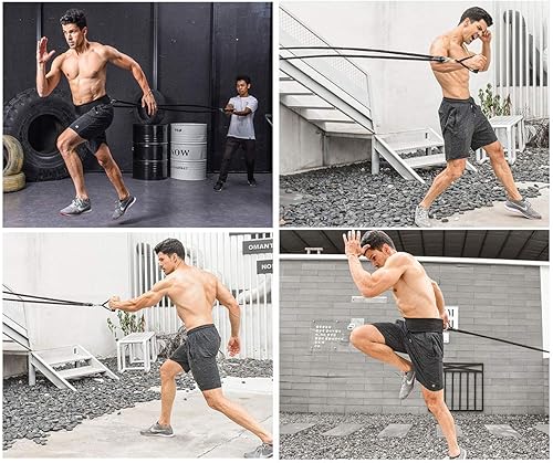 Vista 5 de YNXing Dynamic Resistance Trainer Acceleration Speed Elastic Cord for Resistance Training to Improve Strength, Power, and Agility