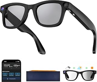 AI Smart Glasses with Camera, 8MP HD Camera Glasses for Men,Women, AI Recording Glasses with Voice Assistant,Open-Ear Audi... Price In India