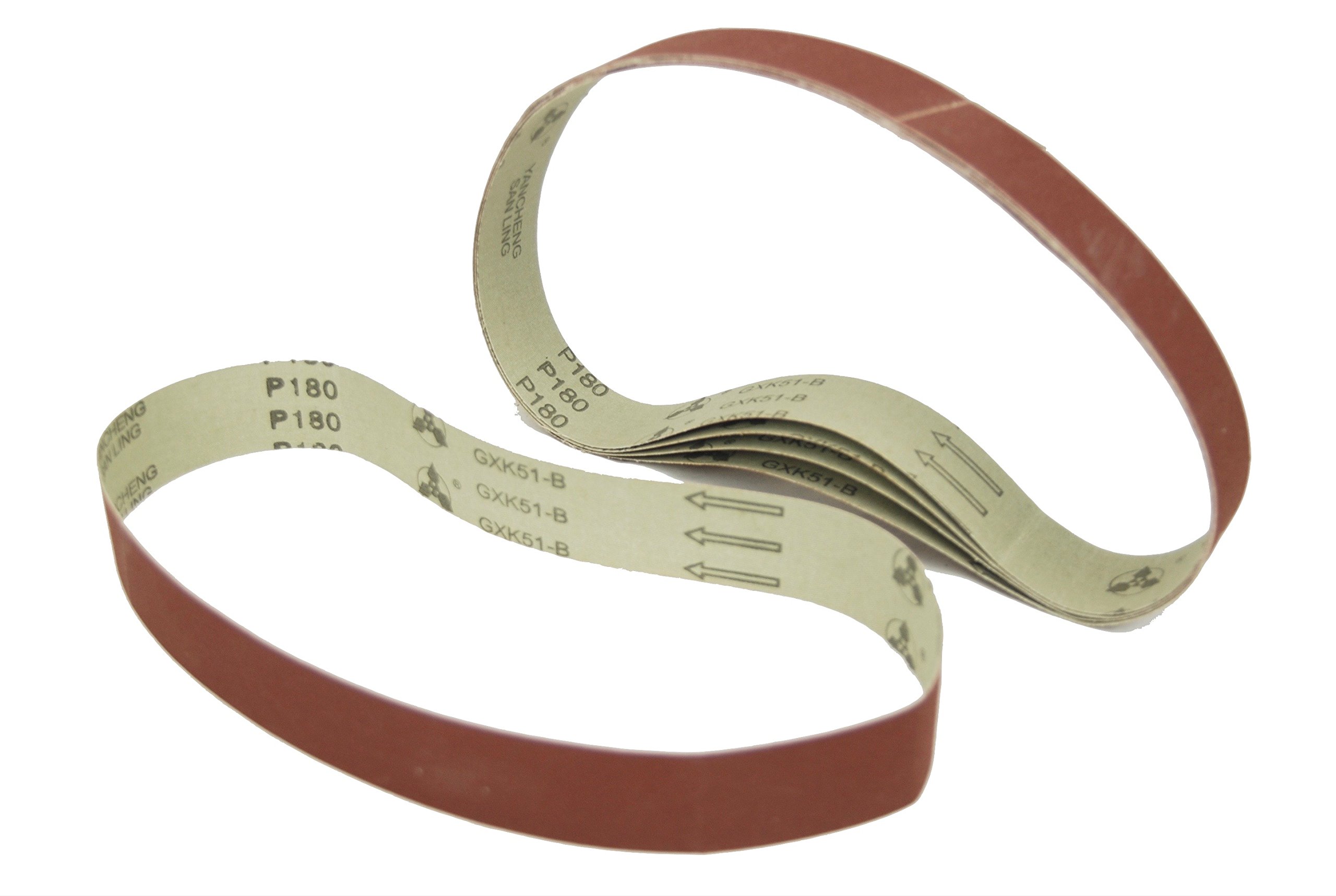 #180 Grit Sandpaper Aluminum Oxide Sanding Belt for BBS-40A Polisher Grinder 5 Pack by BLUEROCK Tools