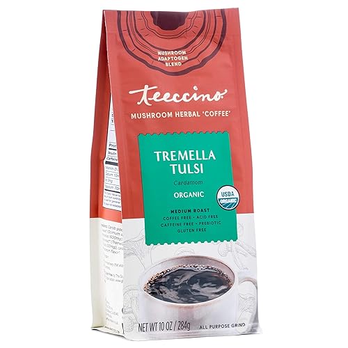 Teeccino Mushroom Adaptogen Coffee Alternativa Tremella Tulsi Cardamom CafĂ© de hongos sin cafeĂna para una piel hermosa y cabello alivio del Teeccino Mushroom Adaptogen Coffee Alternativa Tremella Tulsi Cardamom CafĂ© de hongos sin cafeĂna para una piel hermosa y cabello alivio del