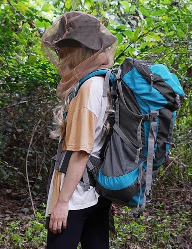 Miniatura 8 de wohohoho Malla de malla para la cabeza de mosquito con cordón, malla facial para sombreros, protector facial de malla para hombres y mujeres,