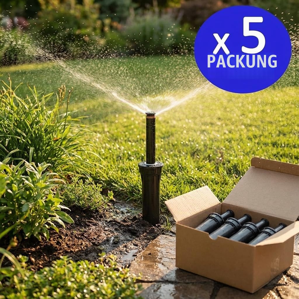 5 stück Hunter Pro Spray-04 Gartenbewässerungsverteiler, Höhe 10 cm, ohne Bewässerungsdüse, Schwarz