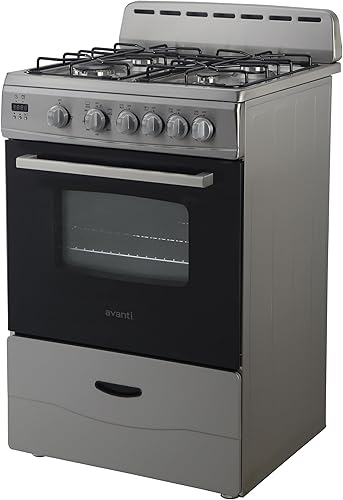 Miniatura 4 de AVANTI GR2416CSS cocina a gas con hornillas selladas, 24", color negro