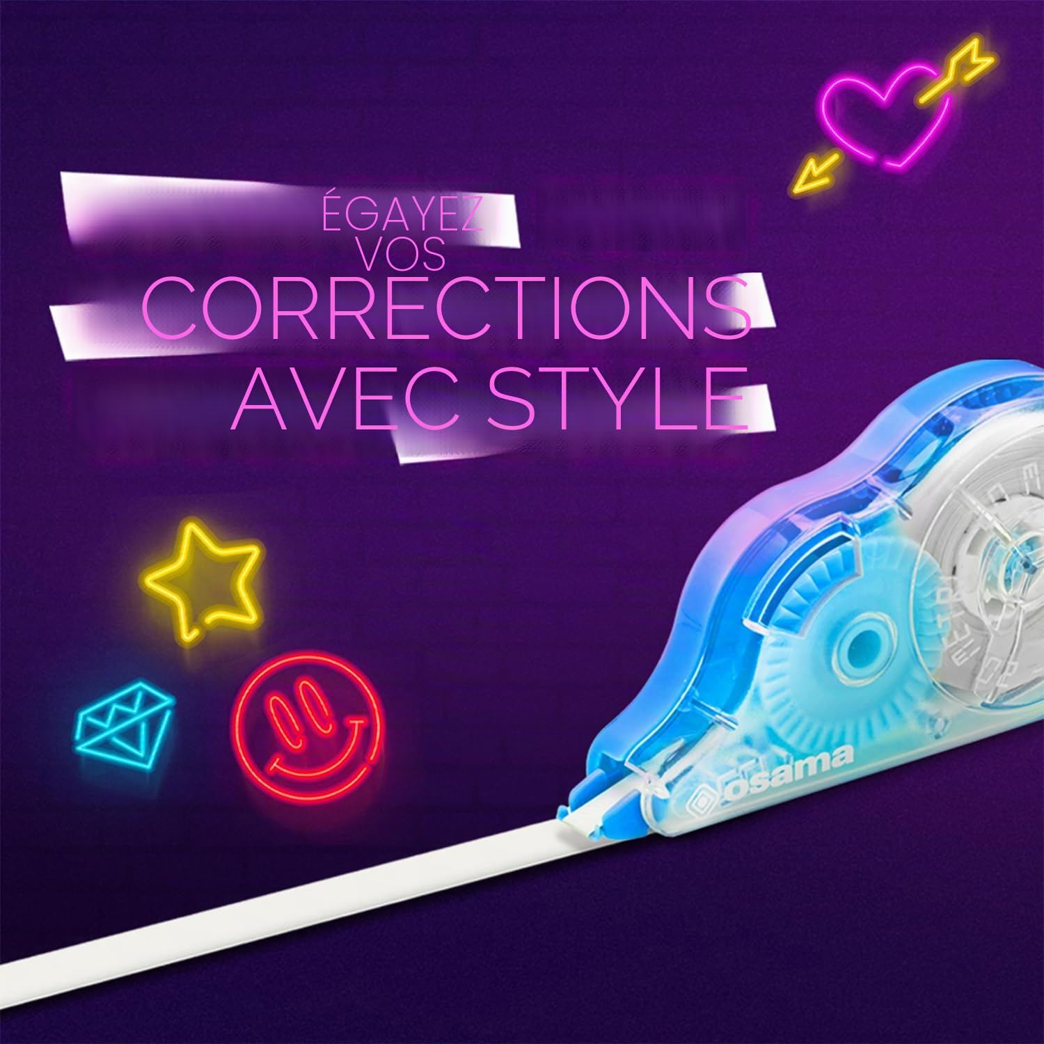 Osama - Correcteur Blanc à Ruban, 20 M, Kit 36 Pièces, Idéal comme Accessoire Bureau, Papeterie et Fourniture Scolaire - Effaceur pour Écrire sans Erreur avec Couverture Optimale Blanche, Longue Durée