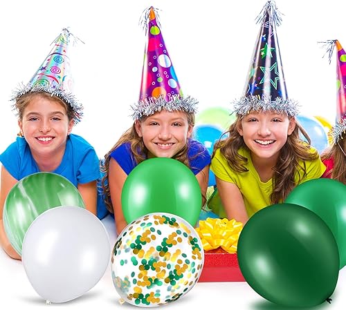 Miniatura 7 de 60 globos verdes y blancos de 12 pulgadas, globos de ágata de confeti de mármol verde para verano, animales hawaianos de la selva, baby shower,