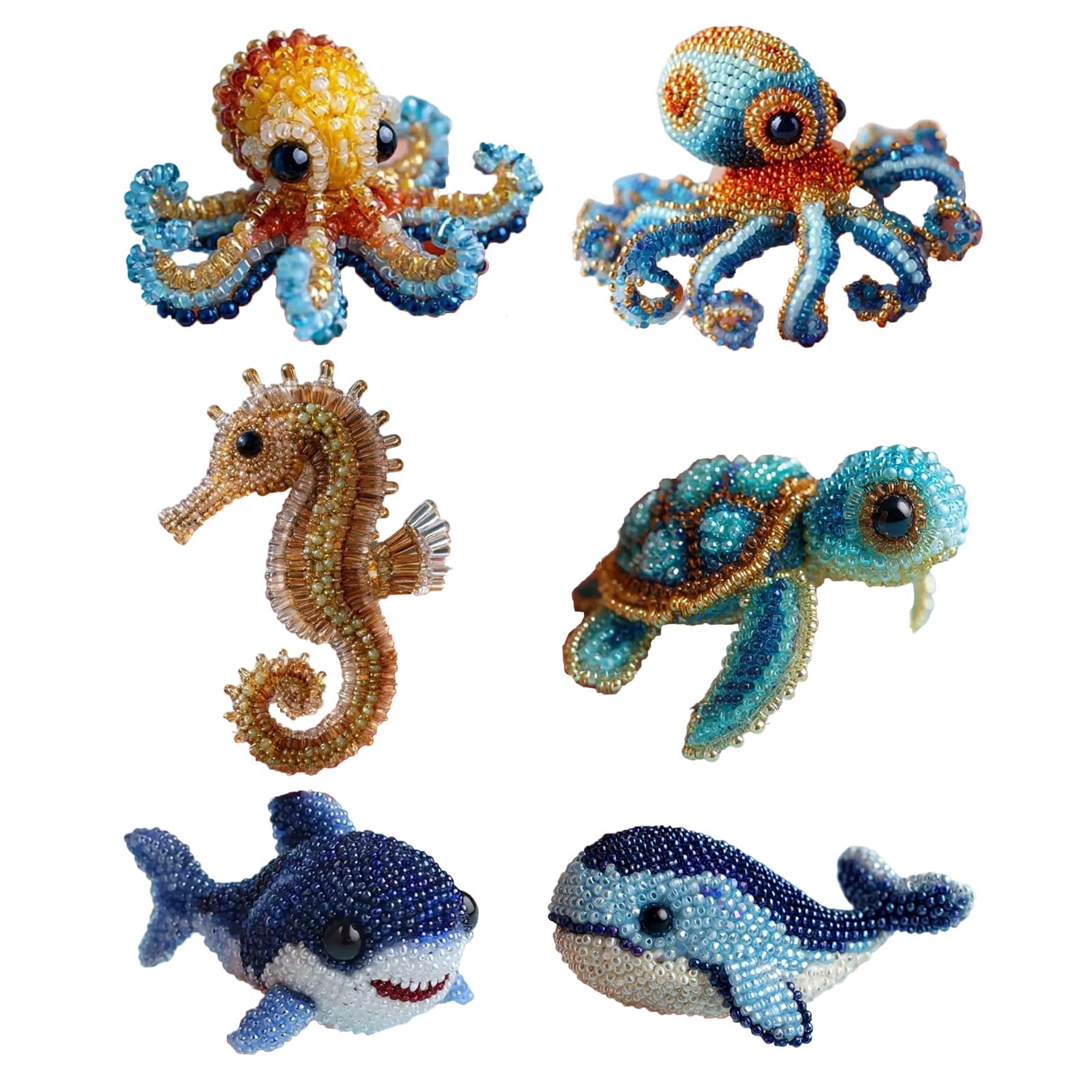 ビーズ刺繍 海洋生物デザイン Amazon.co.jp: 海の動物をテーマにしたビーズ刺繍の供給初心者セットは