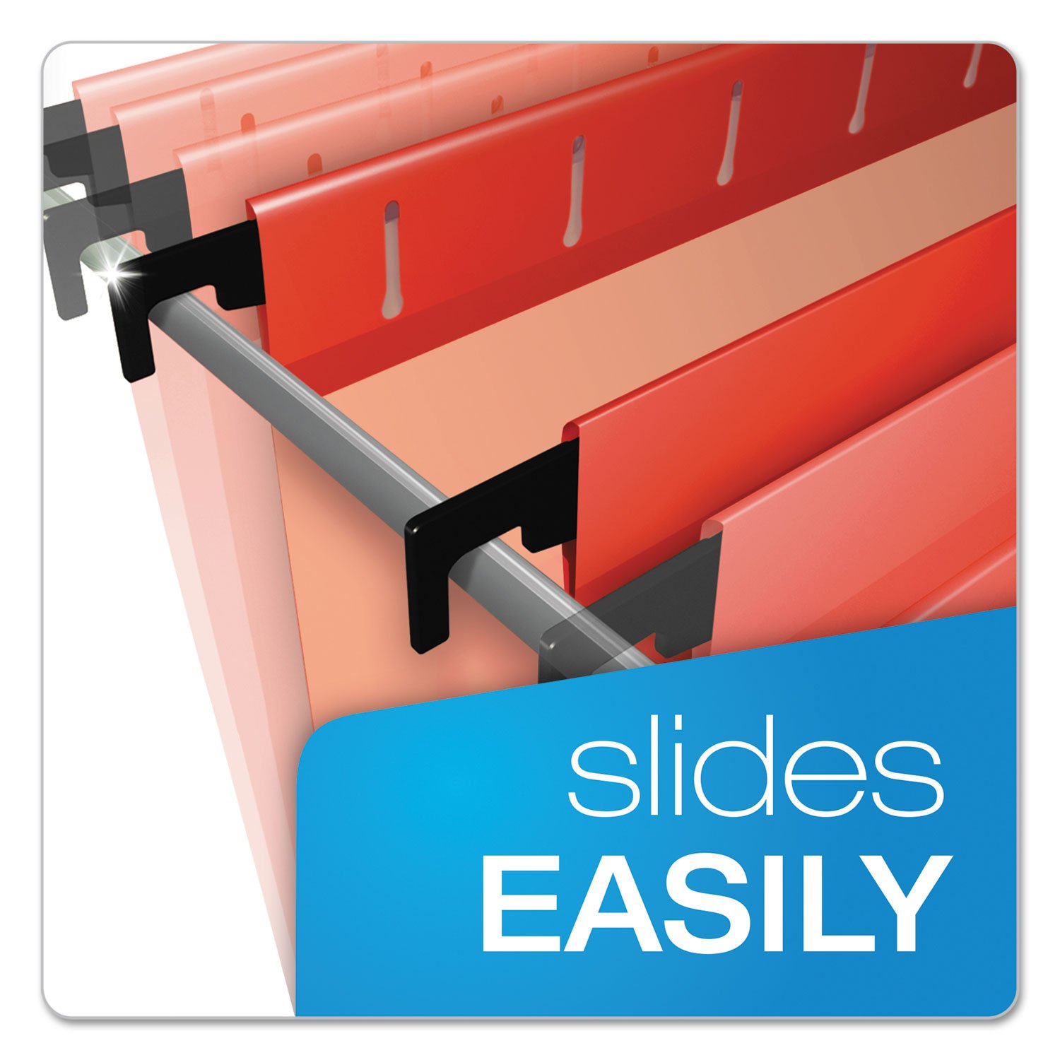 Pendaflex SureHook (6152 1/5 RED) - Carpetas colgantes reforzadas, tamaño carta, rojo, 20 por caja