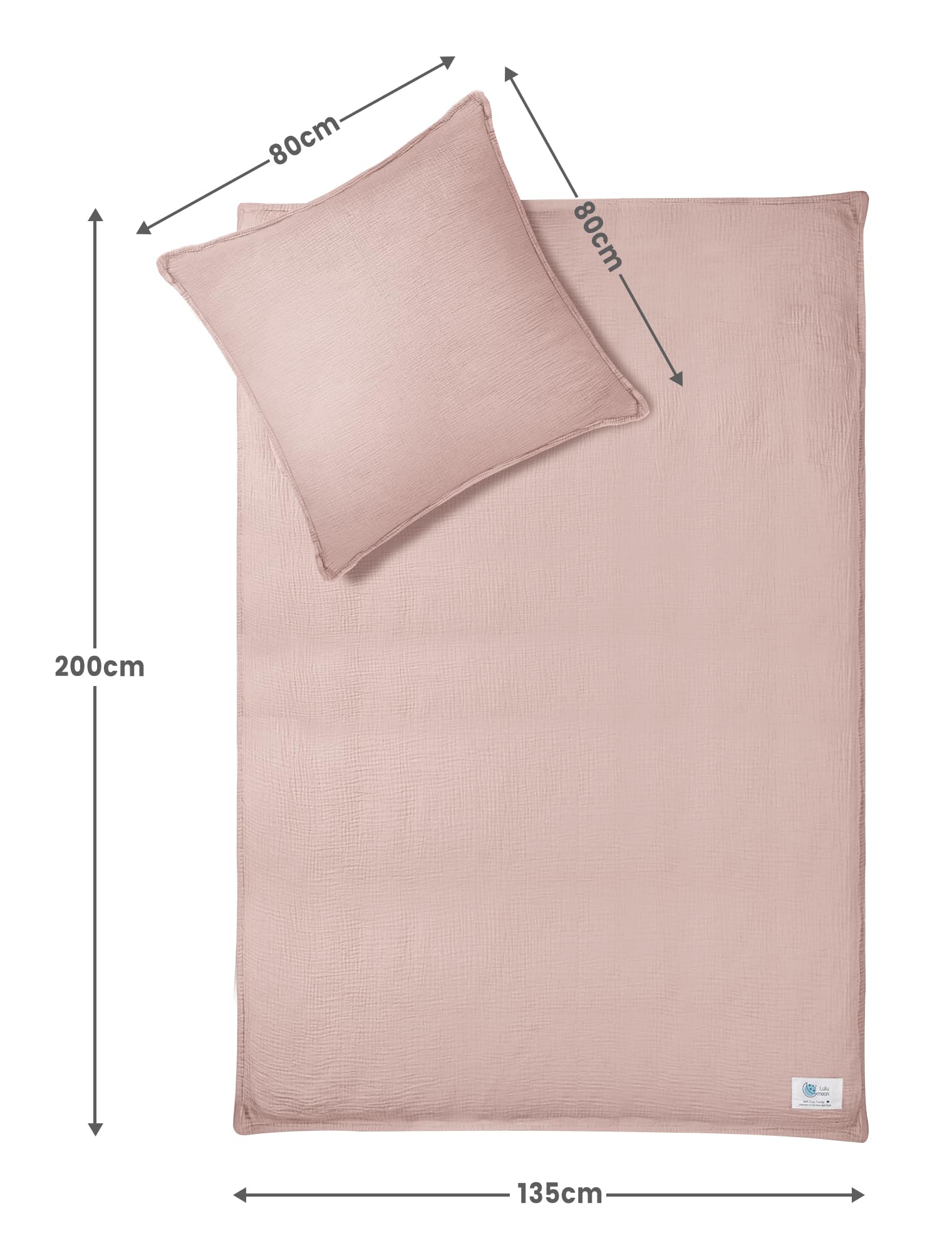 lulumoon Pościel dziecięca 135 x 200: poszwa na kołdrę 135 x 200 + poszewka na poduszkę 80 x 80 cm z bawełny Oeko-Tex Standard – lekka i wygodna pościel dla dzieci