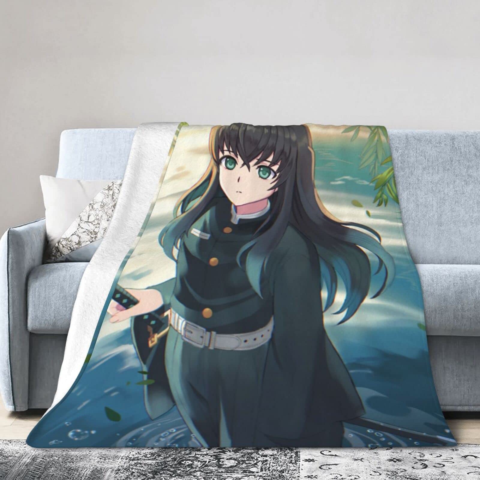 鬼滅の刃　時透無一郎　もふもふブランケット Amazon｜毛布 鬼滅の刃 時透無一郎 霞柱 ブランケット ひざ掛け