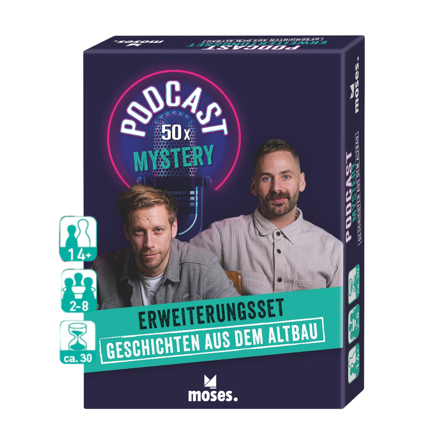 Moses. Podcast - The Game Mystery Expansion Set - 50 New Questions Developed by "Stories from Old Building", Communication Game for 2-8 People, for Teenagers & Adults from 14 Years
