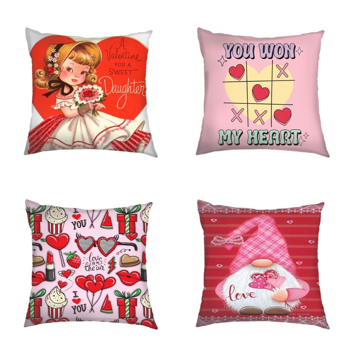 Anime Set of 4 Pillows Cover 16 "x 16" 3D Cartoon Throw Pillow Cover Pillowcase Cushion Case Pillow Decorative for Couch Sofa Home Office Outdoors Indoor Outdoor Couch Cushion Case