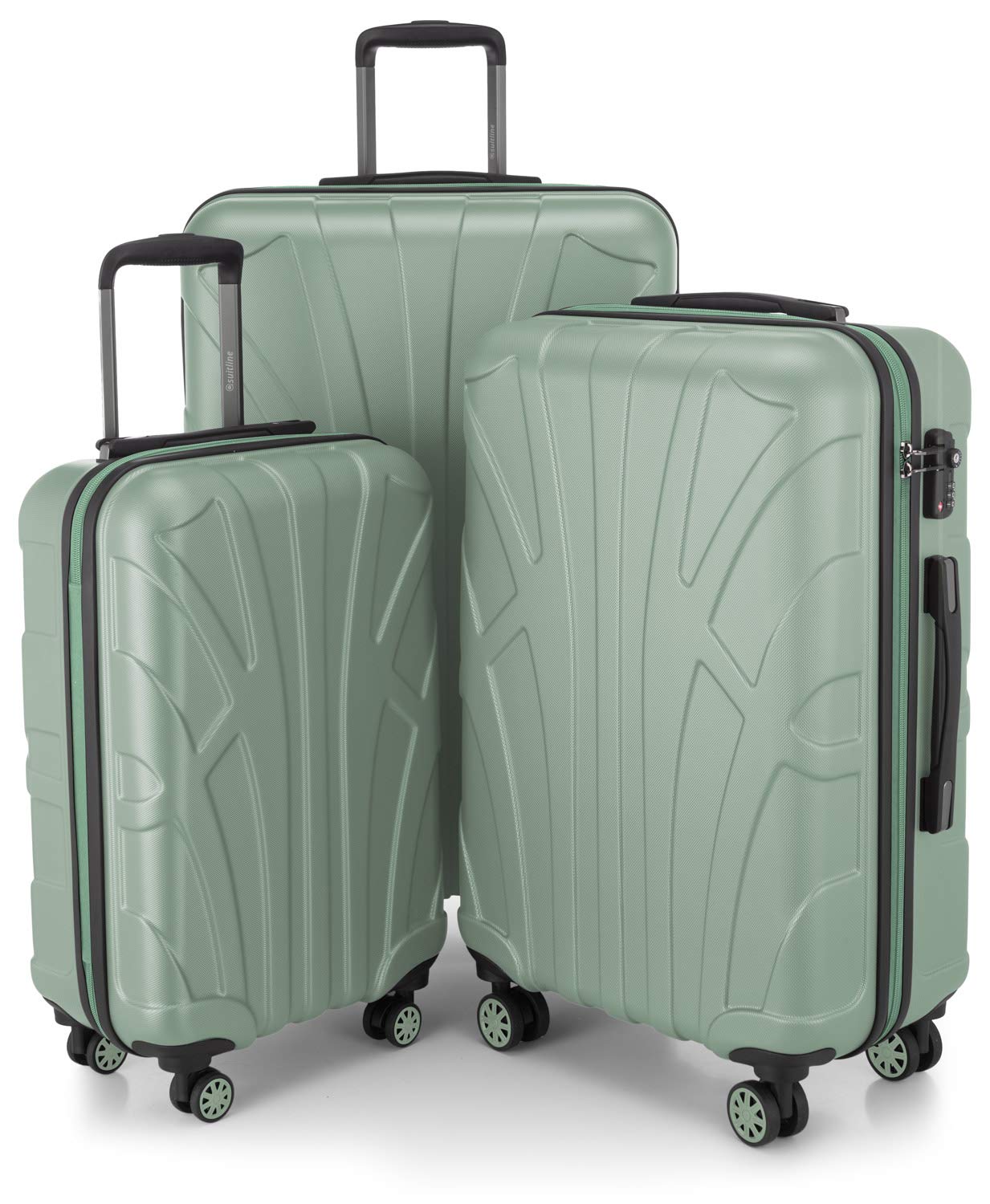 Suitline - Maleta de Mano rígida, Trolley 4 Ruedas, TSA, 55 cm, Aprox. 34 litros, 100% ABS Mate, Azul Oscuro — view 47