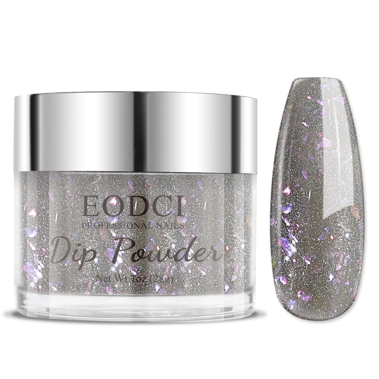 EODCI Nail Dip Black Opal Glitter Flakes - 1 oz