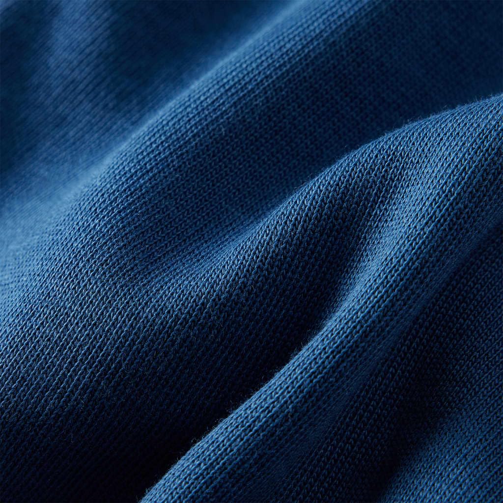 Kinder-Trainingshose Blau Joggerhose mit Kordelzug und Taschen, 50% Baumwolle 50% Polyester, Größe 128 für Jungen und Mädchen, Freizeit- und Sporthose für Schule, Kita