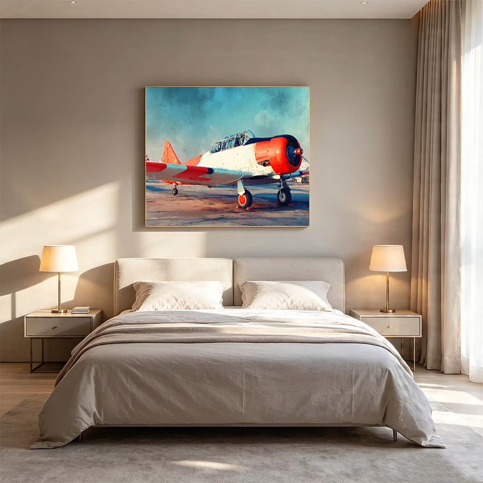 Malarstwo Numero Dorośli Lotnisko Płótno Kolorowy Obraz 95x70cm ZSHS-0601